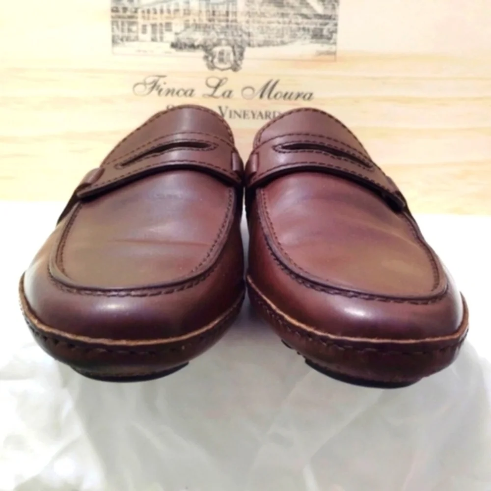 Valentino Garavani Shoes Italian Leather Loafers Brown Dust Bag Mens US 8